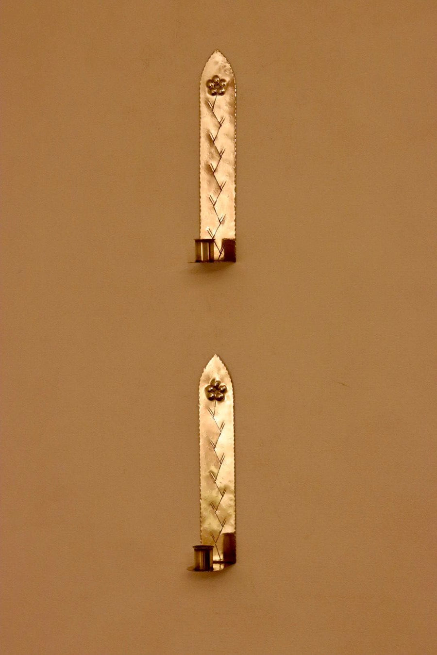 A Pair of Mid Century Swedish Brass Sconces
