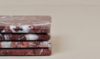 Set of 4 - Madeji Red Square Marble Coasters