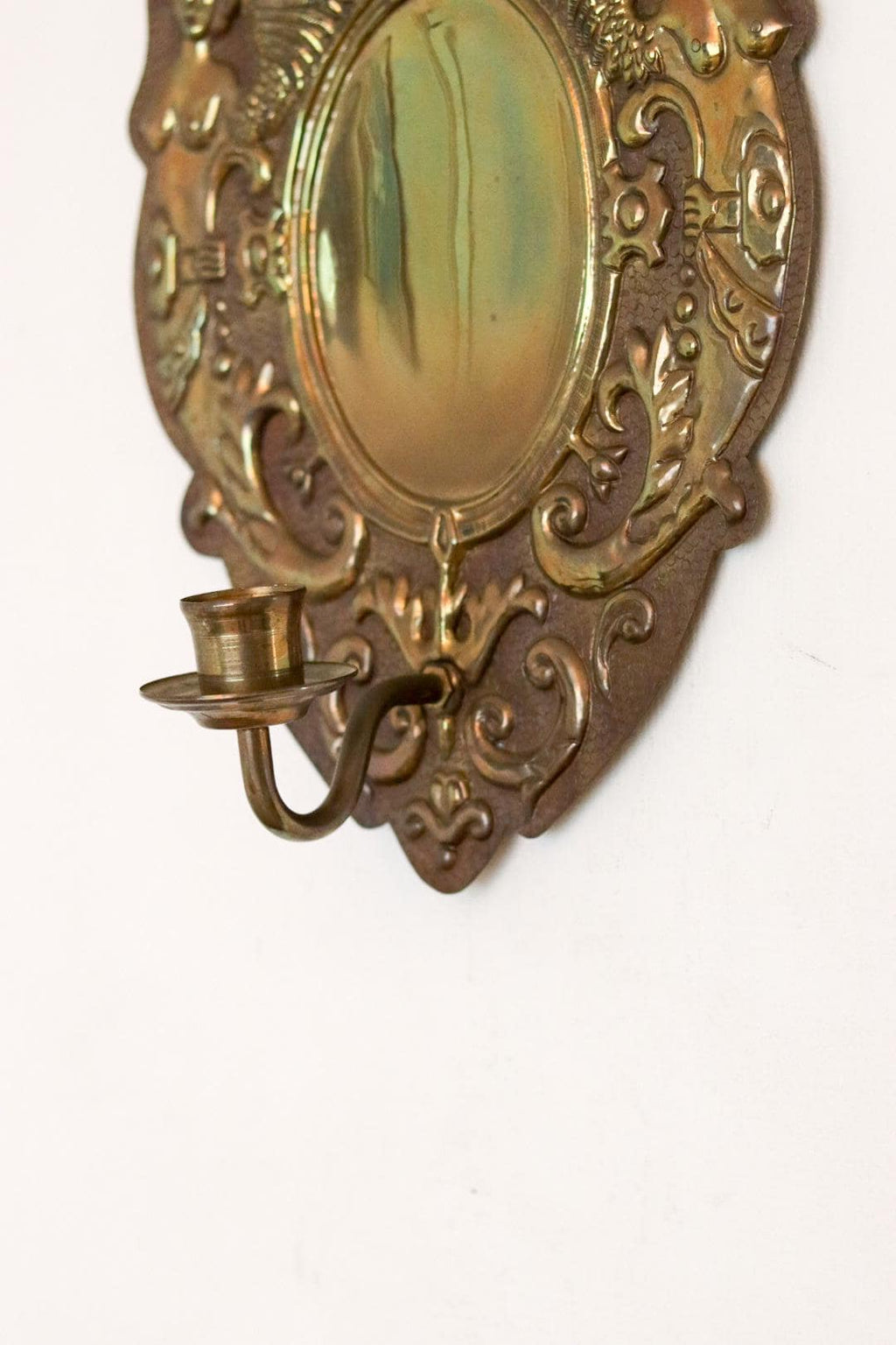 SINGLE Large Mid Century Swedish Brass Sconce