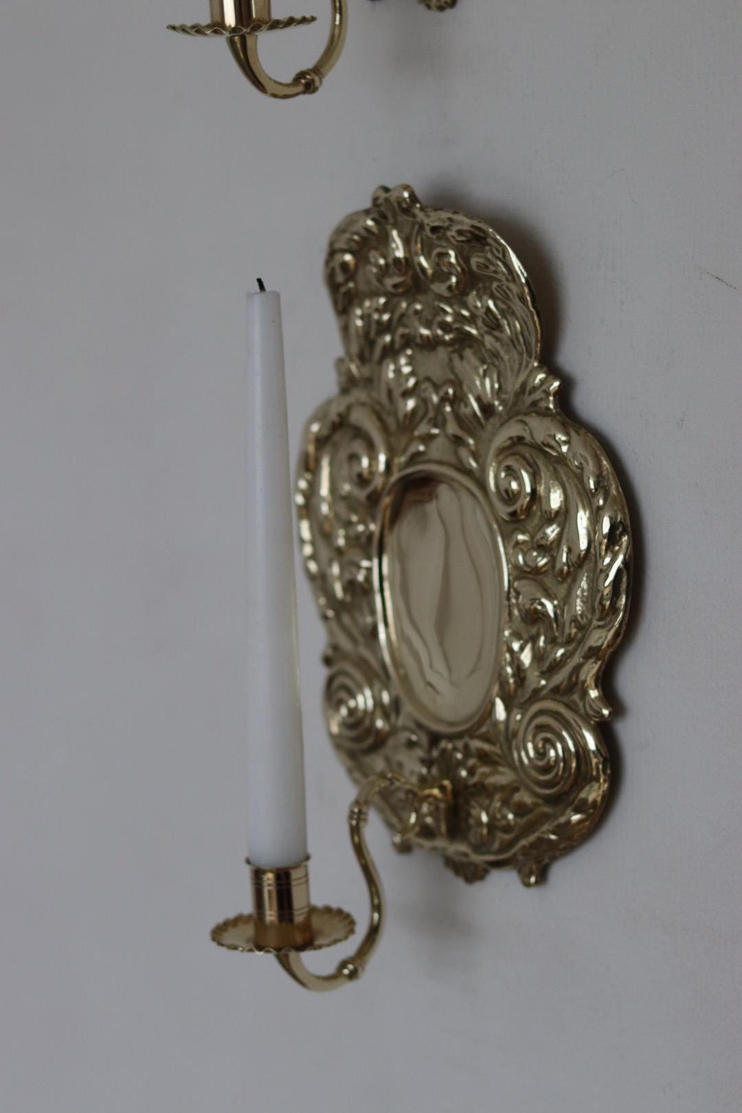 Pair Of Mid Century Swedish Brass Sconces