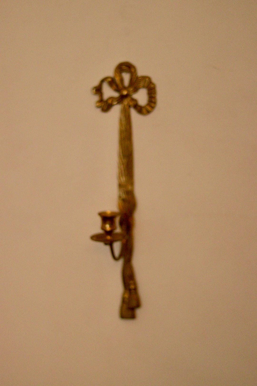 Pair Of Mid Century French Brass Bow Sconces