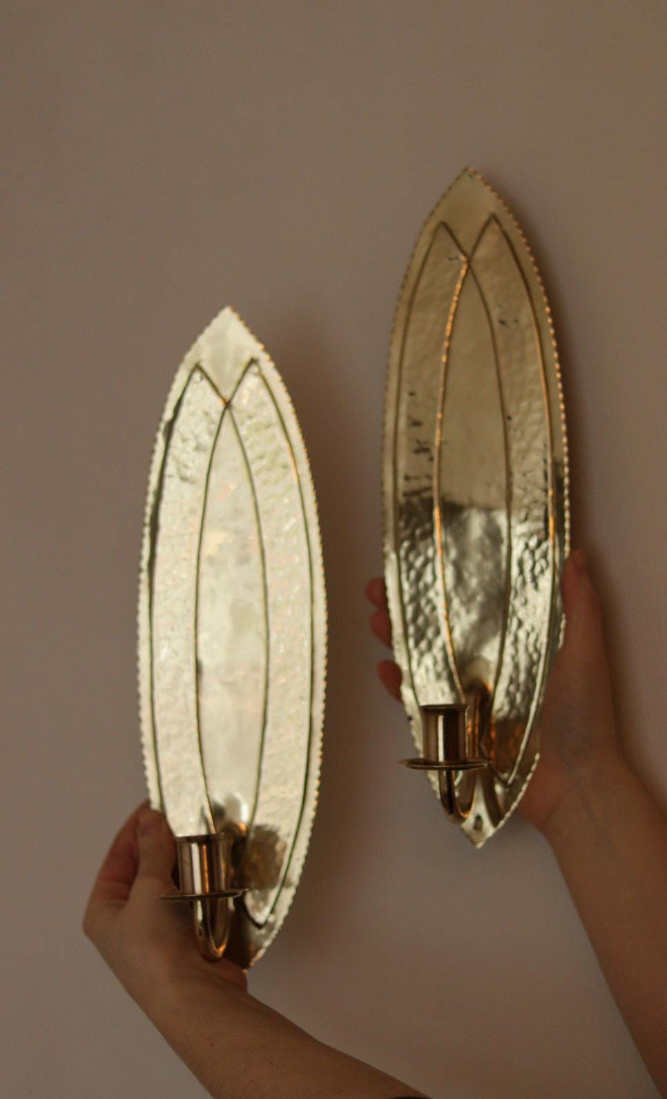 Pair of Mid-Century Swedish Brass Sconces