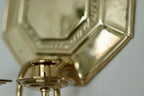 Pair of  Swedish Brass Octagonal Sconce with double arm Design