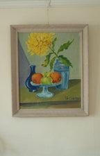 “Still Life: Fruit and Yellow Flower” (Attributed to Schultzer)