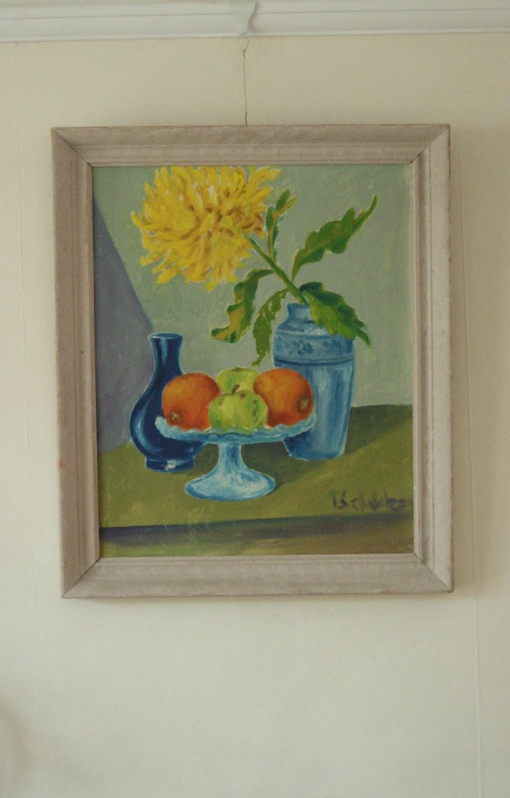 “Still Life: Fruit and Yellow Flower” (Attributed to Schultzer)