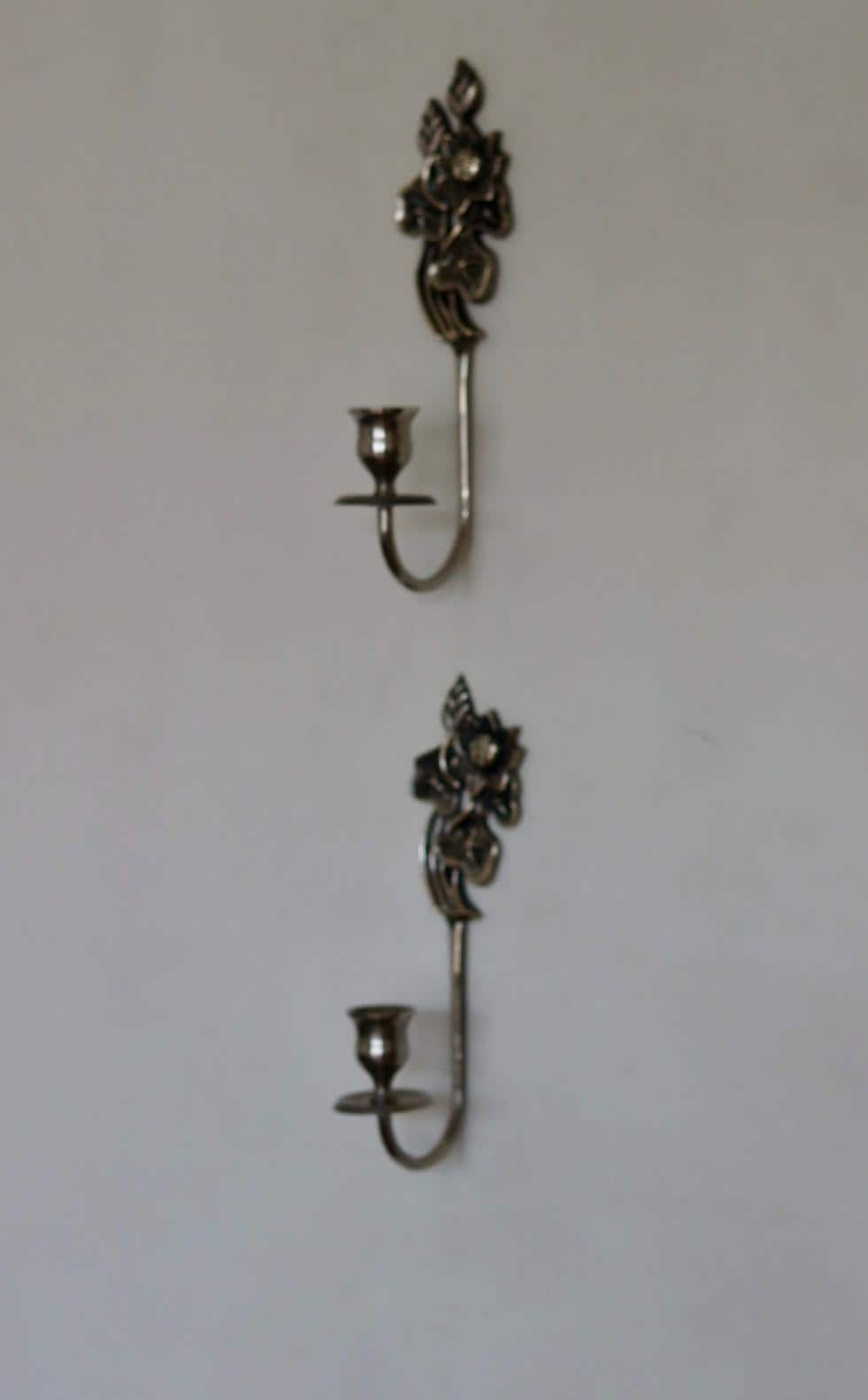 Pair of Mid‑Century Swedish pewter sconces
