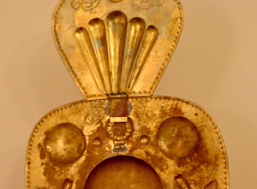 Baroque Style Large Mid-Century Brass Swedish Sconces