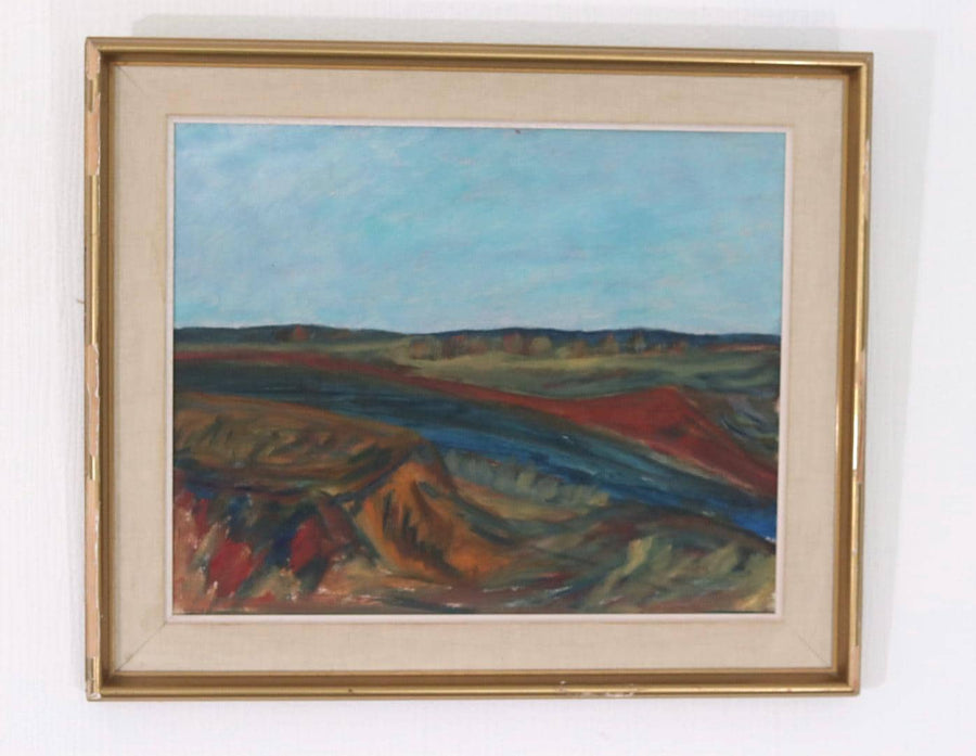Original Mid Century Swedish Oil on Panel – “Bold Landscape”