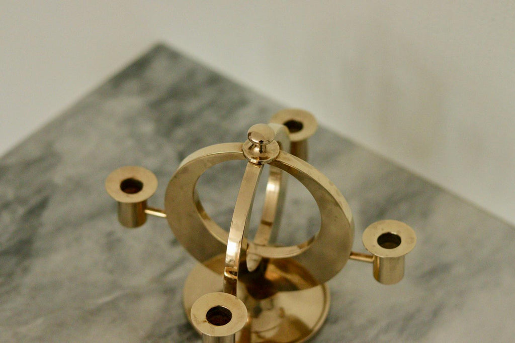 Swedish Brass Candelabra by Arthur Pe Kolbäck