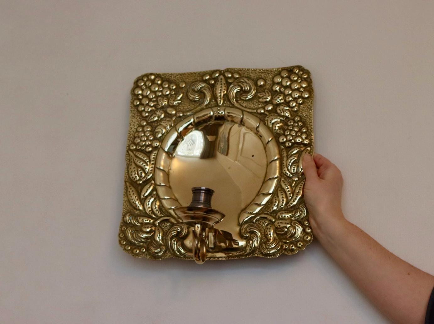 Pair of Antique Swedish Brass Sconce Circa 1800