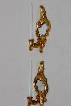 Pair of Vintage Brass Sconces with Mirror