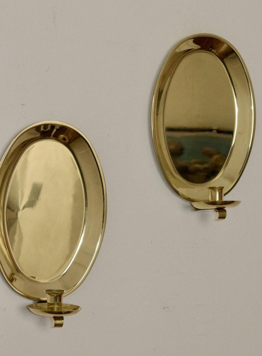 Pair Of Mid Century Swedish Brass Sconces