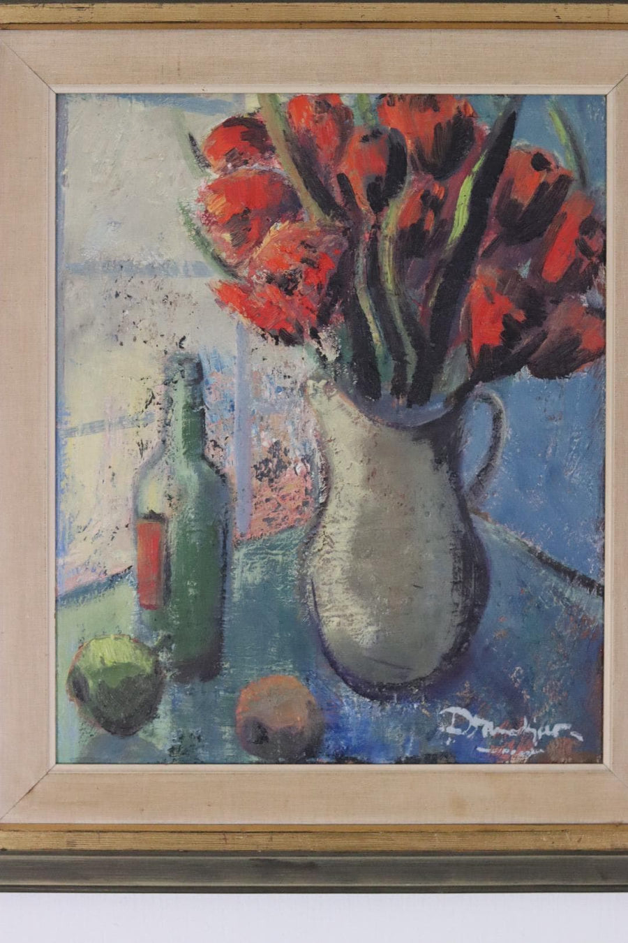 “Red Bouquet and Wine Bottle