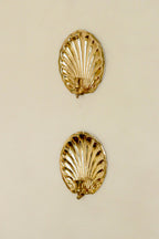 Pair of Vintage Brass Shell Scallop Sconces