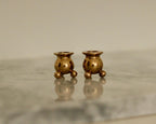 Pair of Mid-Century Swedish Brass Candle Holders