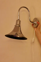 Danish 1960's Pair of Statement Trump Shape Lights in Chrome, designed by Börje Claes for Norlett Elit.