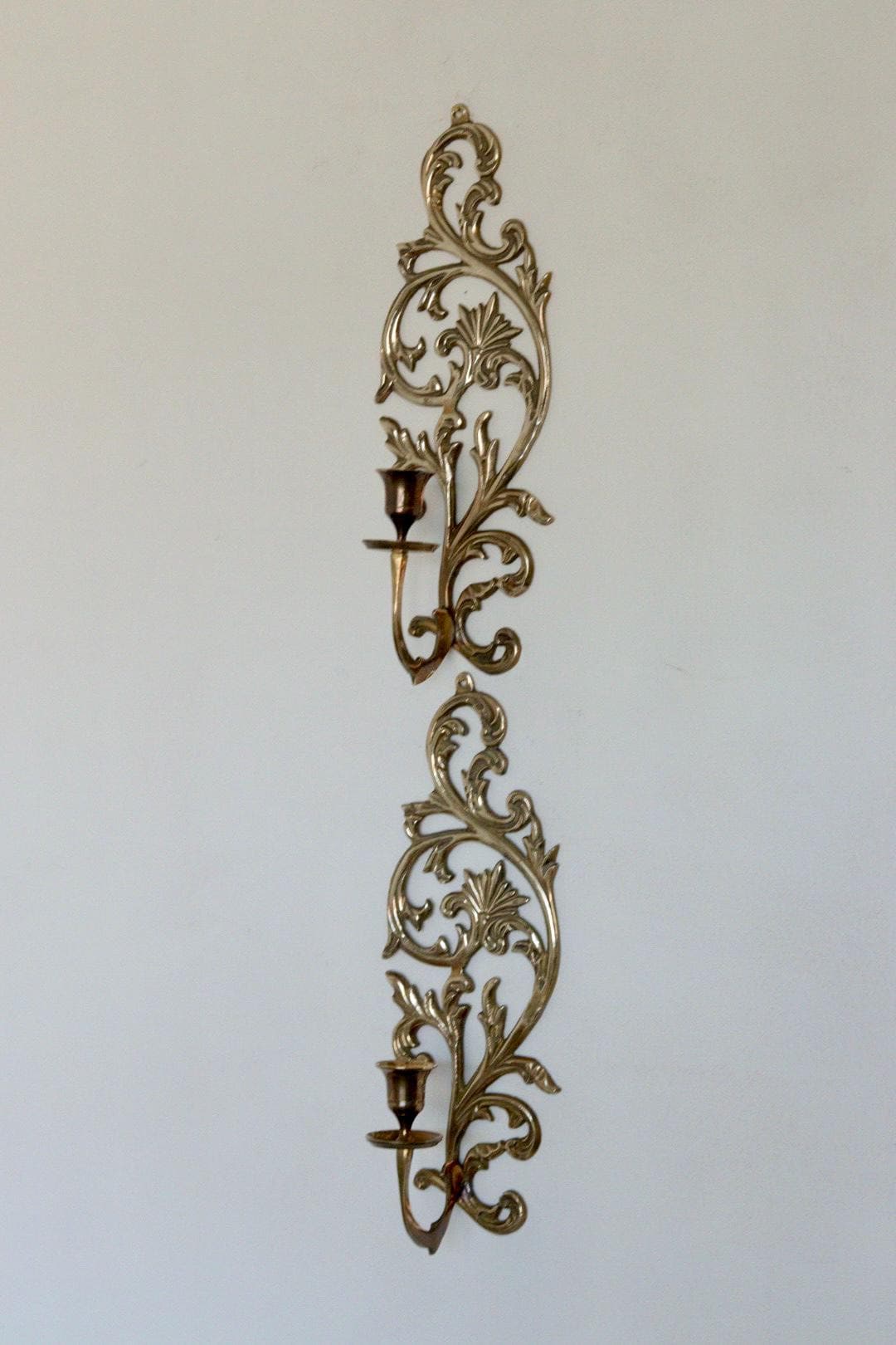 Pair of Mid-Century Brass Swedish Sconces