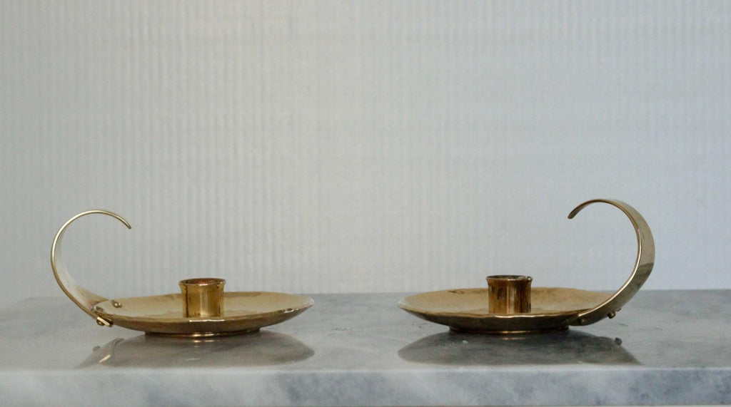 Pair of Swedish Mid-Century Candlestick Holder by Skutuna
