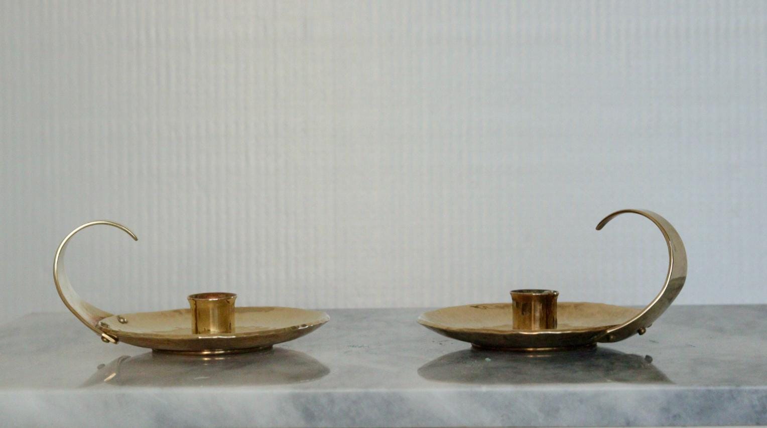 Pair of Swedish Mid-Century Candlestick Holder by Skutuna
