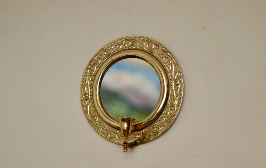 Vintage Brass Sconce with Mirror
