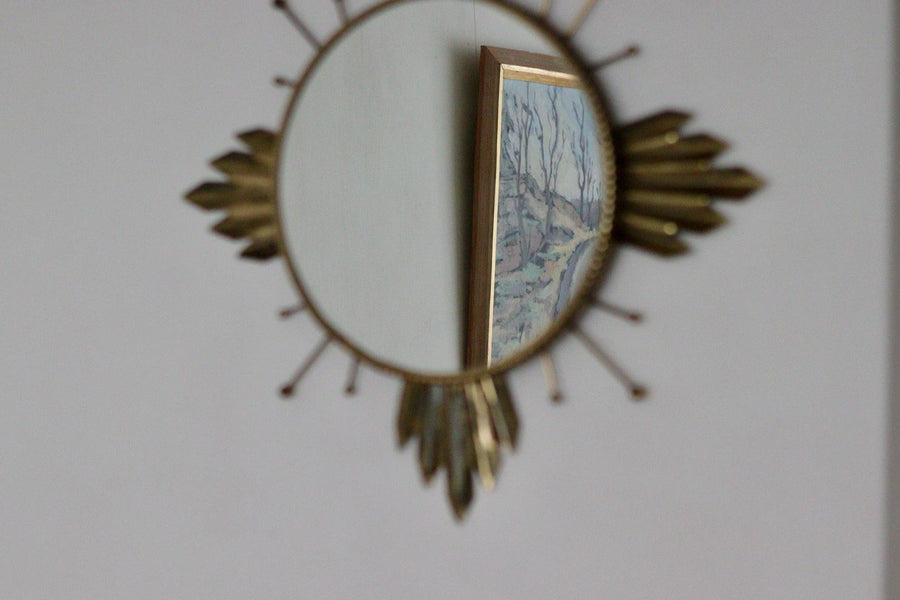 Vintage Sun Burst Wall Mirror