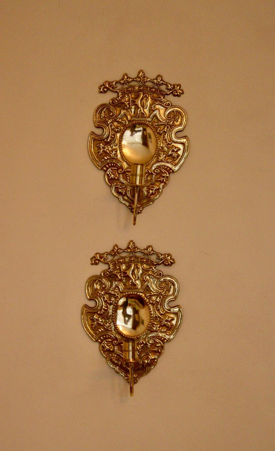 Pair Of Mid Century Swedish Brass Sconces