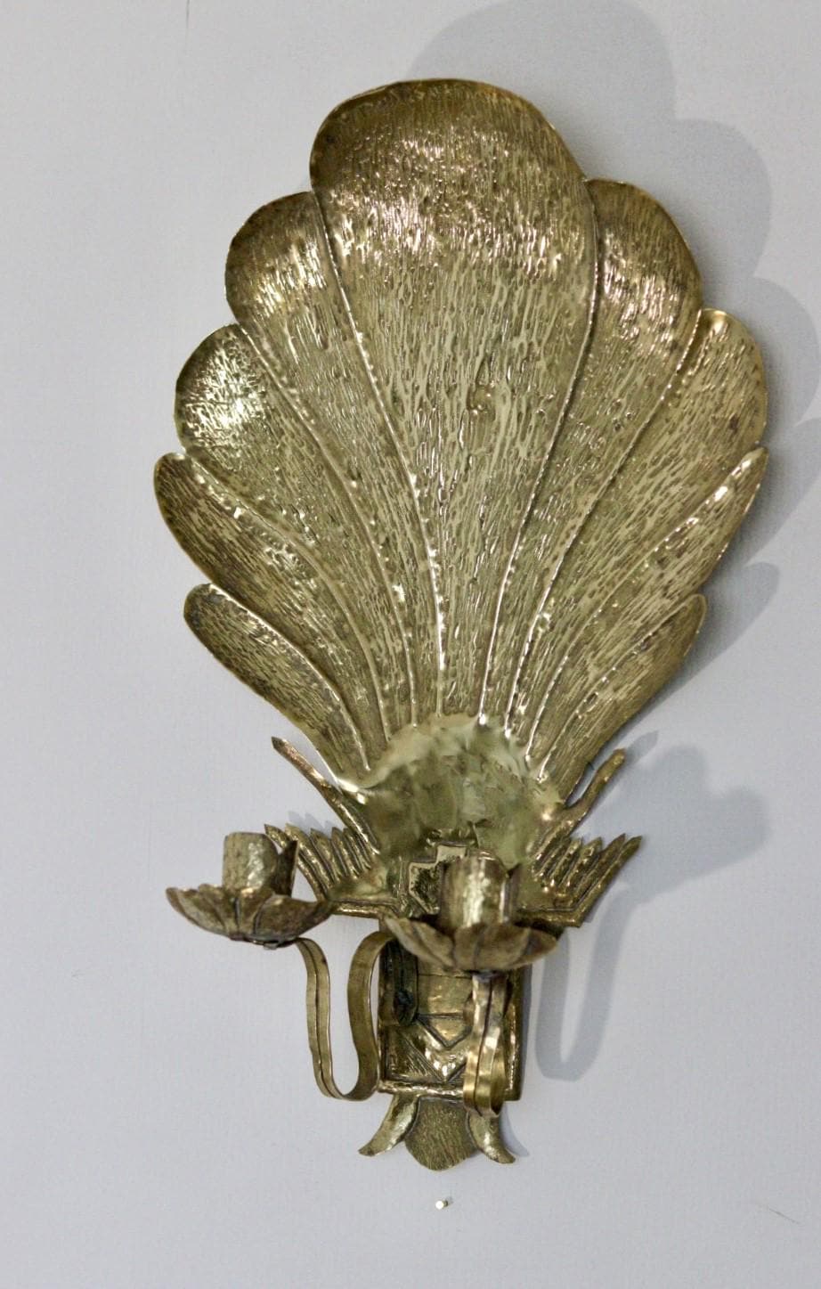 Mid Century Swedish Brass Sconce for two candles