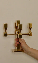 Five-Arm Swedish Brass Candelabra by Gusum Circa 1990