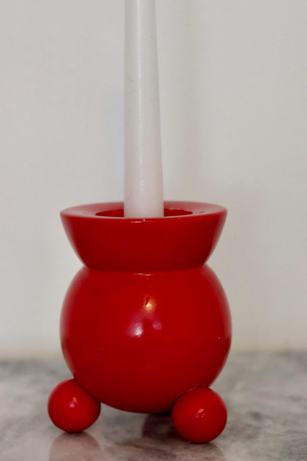 Pair of Swedish Dala Ball Candle holders