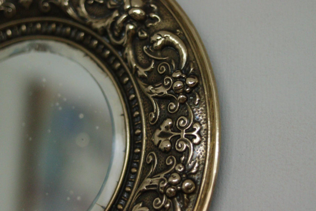 Pair of Antique Swedish Brass Sconces with Mirror