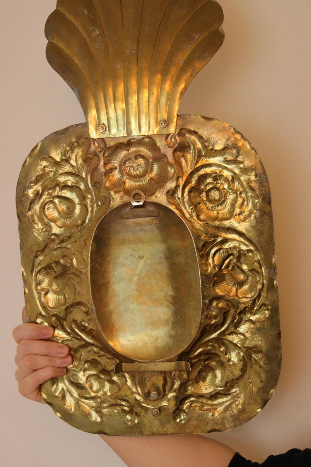 Large Mid-Century Swedish Brass Sconces