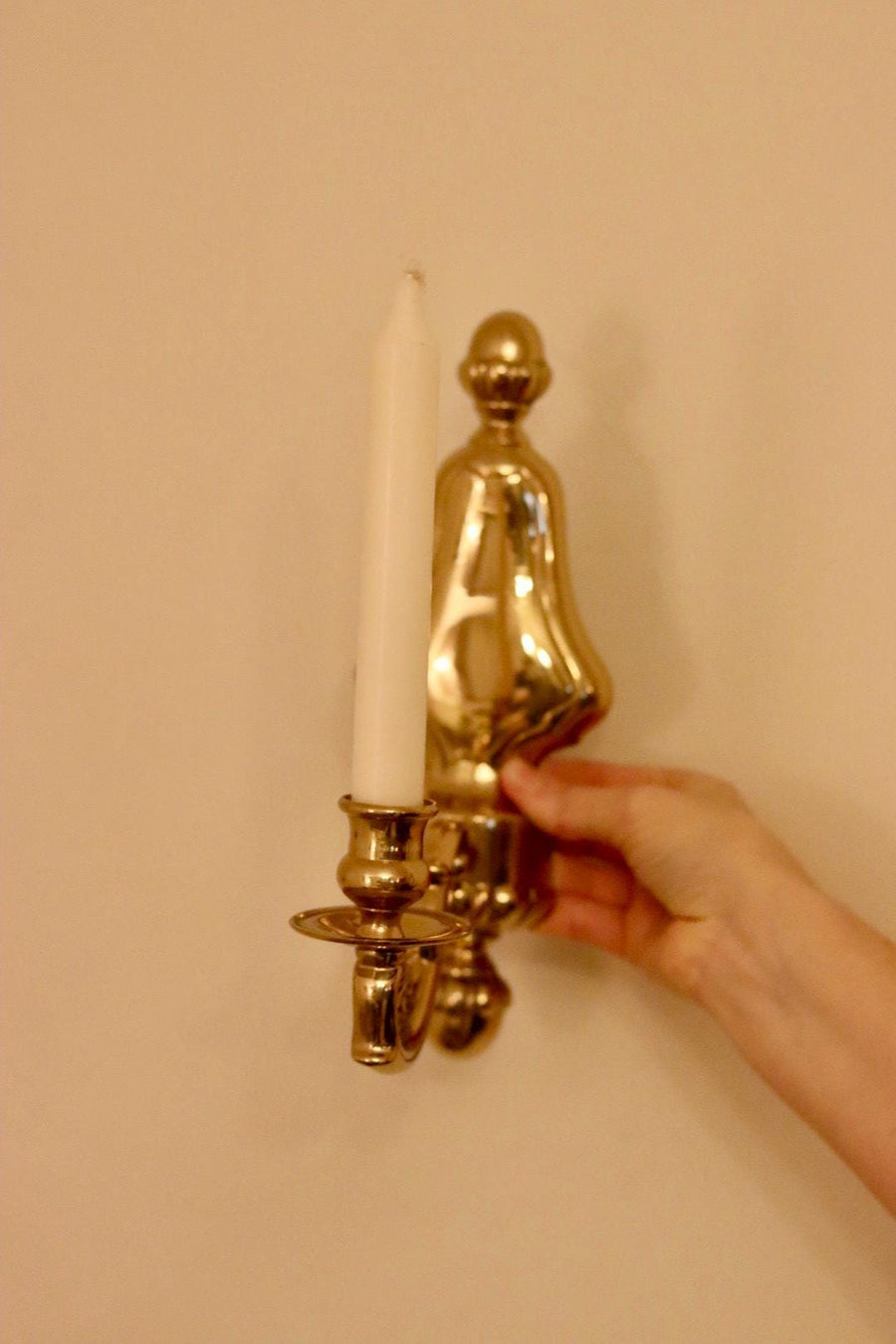 A Pair of Mid Century Swedish Brass Sconces