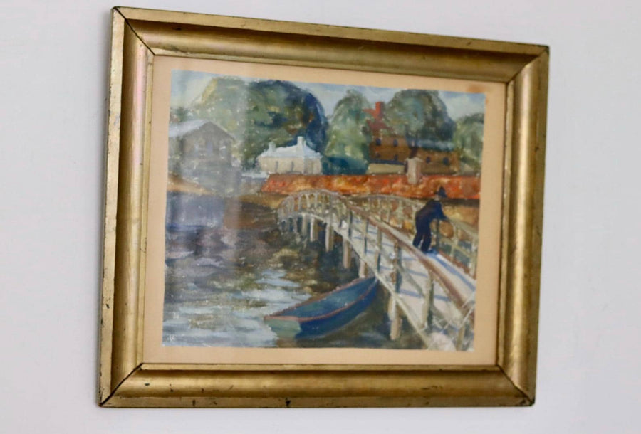 Original Swedish Watercolour "Bridge"