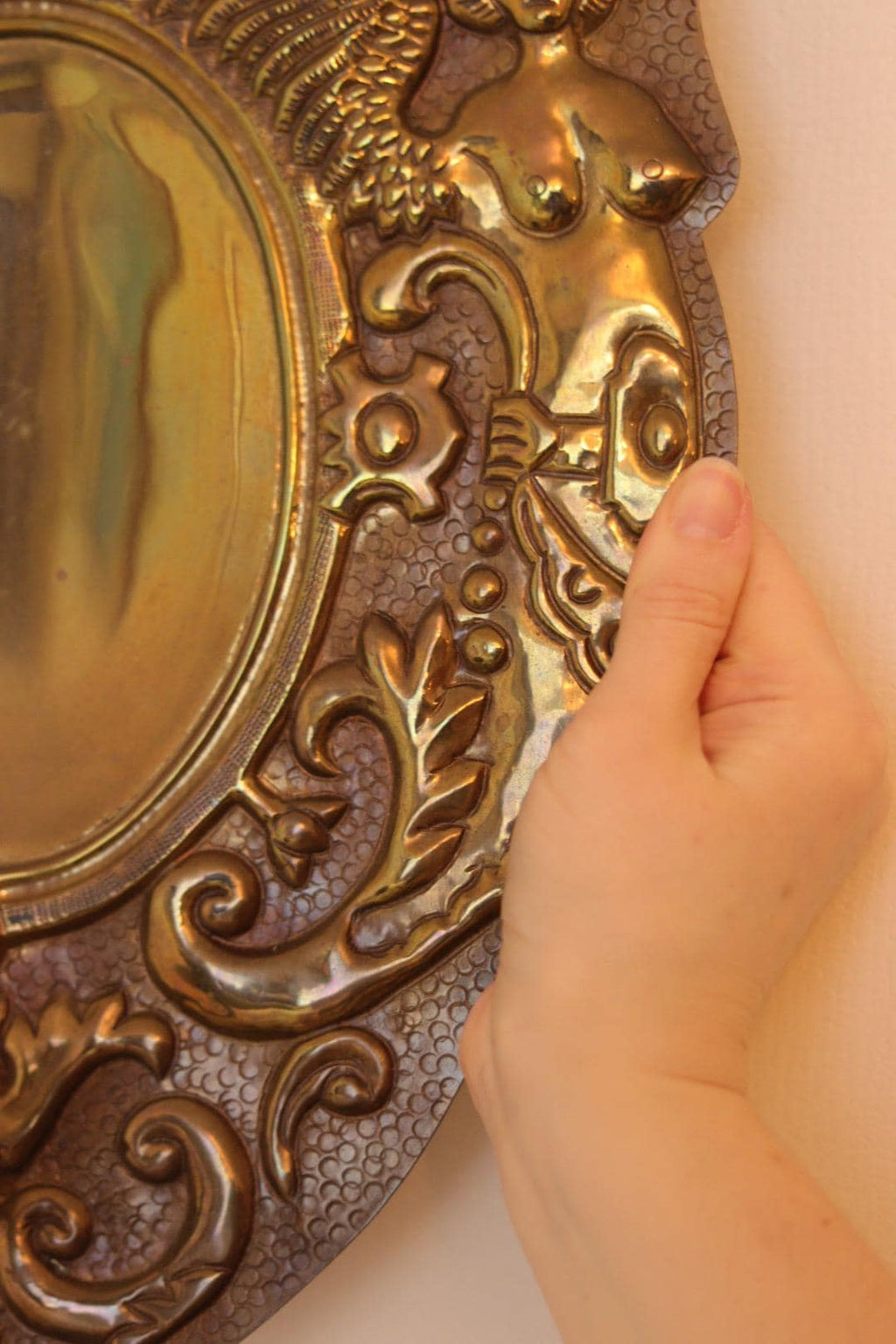 SINGLE Large Mid Century Swedish Brass Sconce