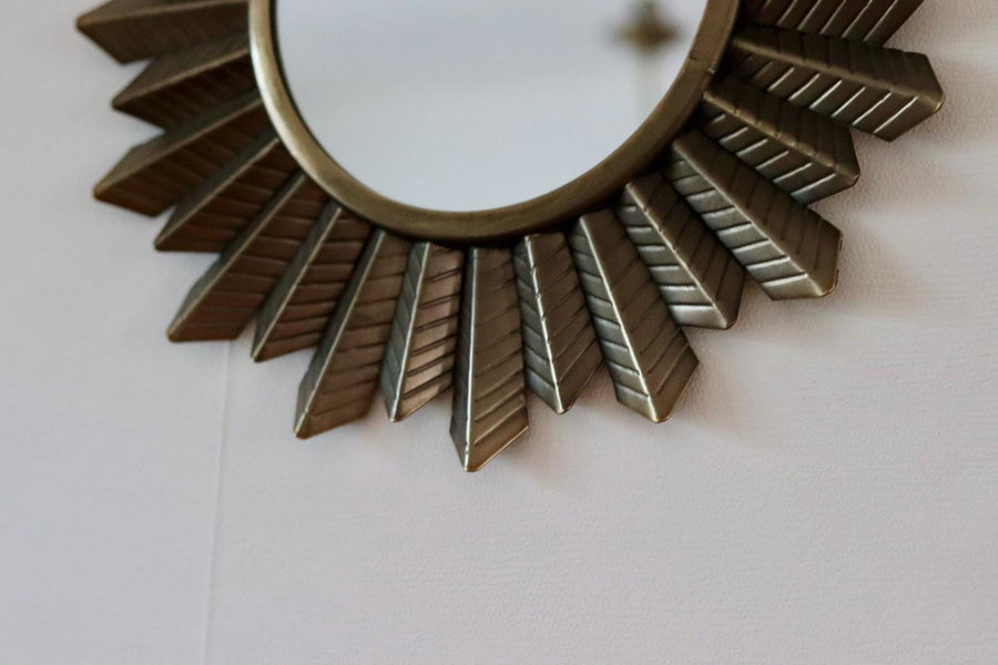 Vintage Style metal Sun Burst Wall Mirror