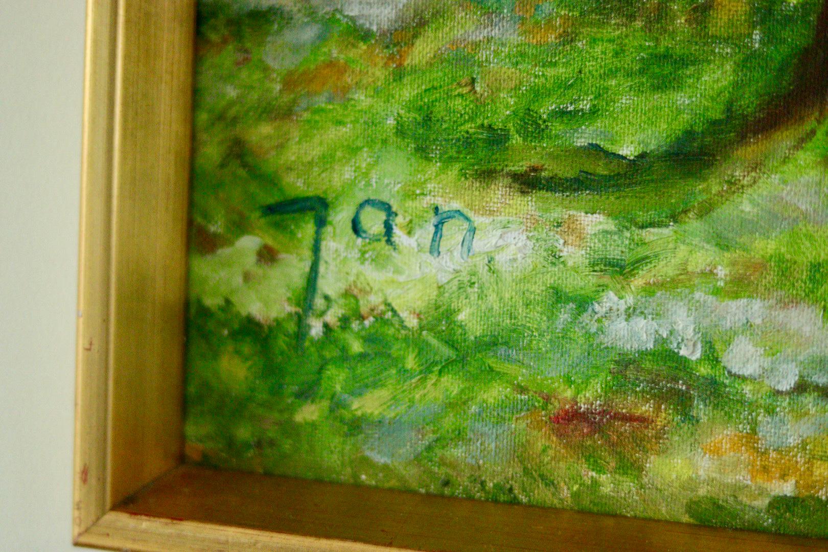 Original Vintage Oil on Panel – "Tree on Landscape" Jan