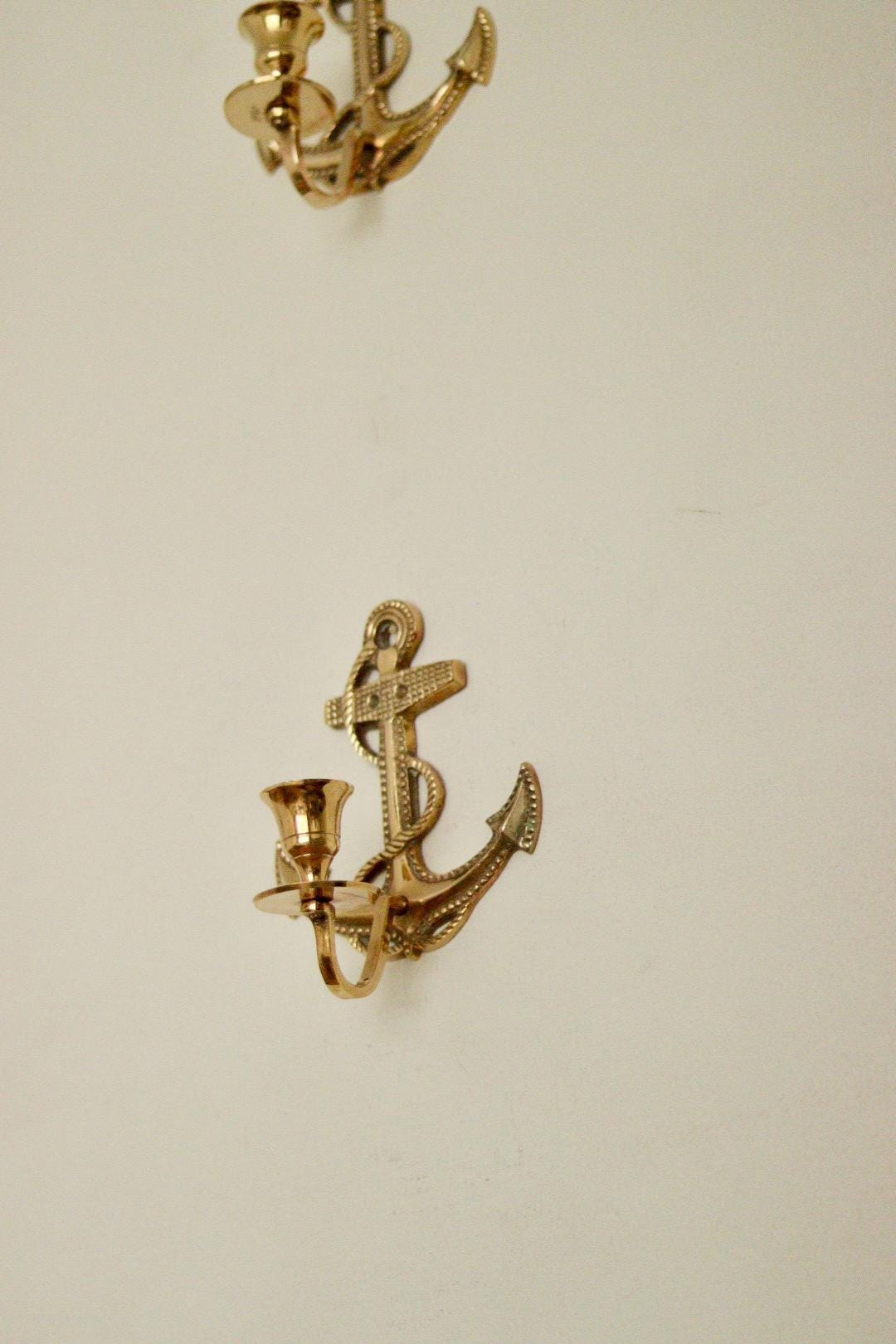 Pair of Vintage Swedish Brass Sconces