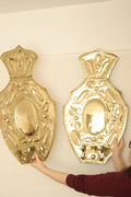 Pair Large baroque Style Mid Century Swedish Brass Sconces