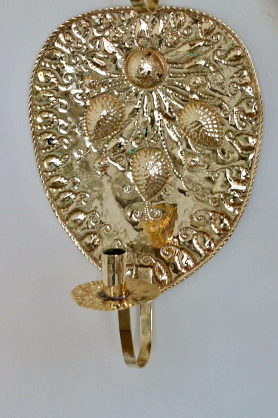 Large Pair Of Mid Century Swedish Brass Sconces