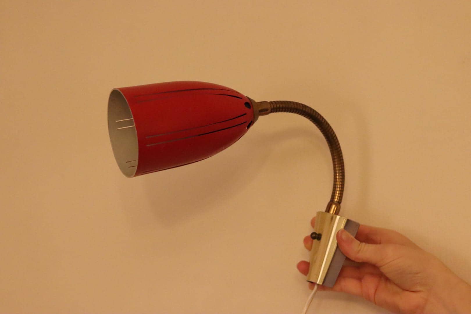 Vintage Red Wall Sconce, Swedish