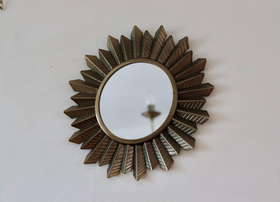 Vintage Style metal Sun Burst Wall Mirror