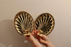 Pair of Vintage Brass Sconces with Scallop Detail