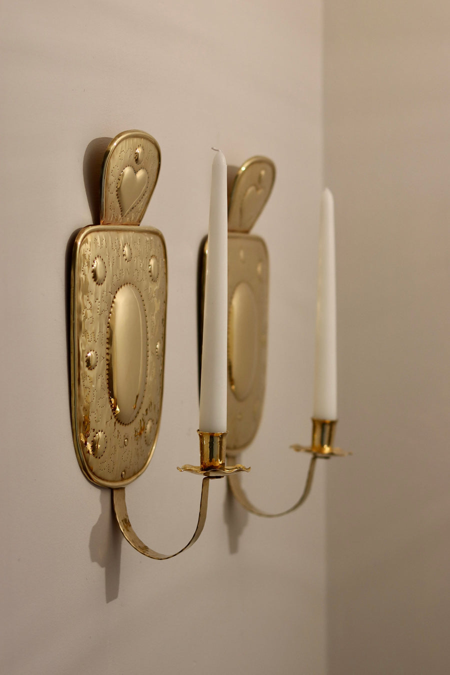 Pair of Mid-Century Swedish Brass Sconce