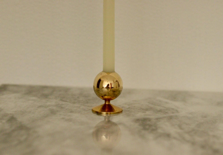Pair of Mid-Century Swedish Brass Candle Holders