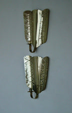 Pair of Mid-Century Swedish Brass Shield Shape Sconces