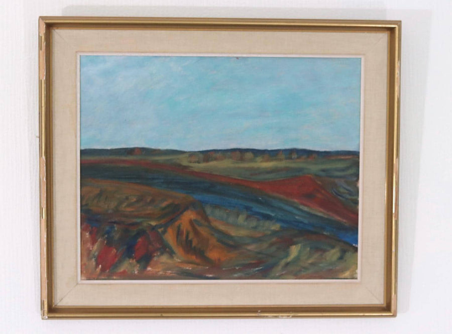Original Mid Century Swedish Oil on Panel – “Bold Landscape”