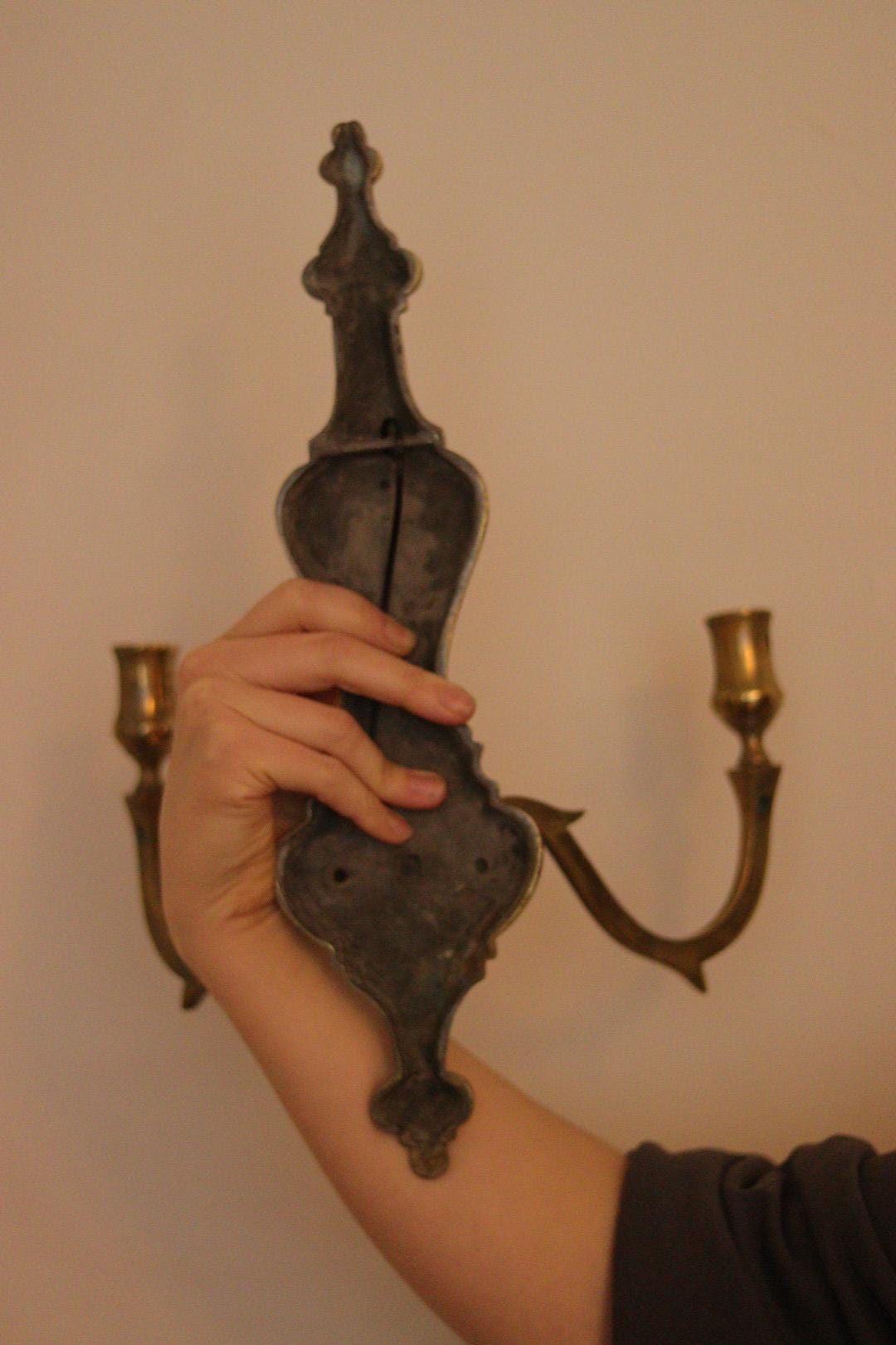 Pair of Antique  Brass Sconces