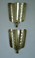 Pair of Mid-Century Swedish Brass Shield Shape Sconces
