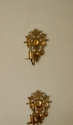 Pair Of Large Mid Century Swedish Brass Sconces