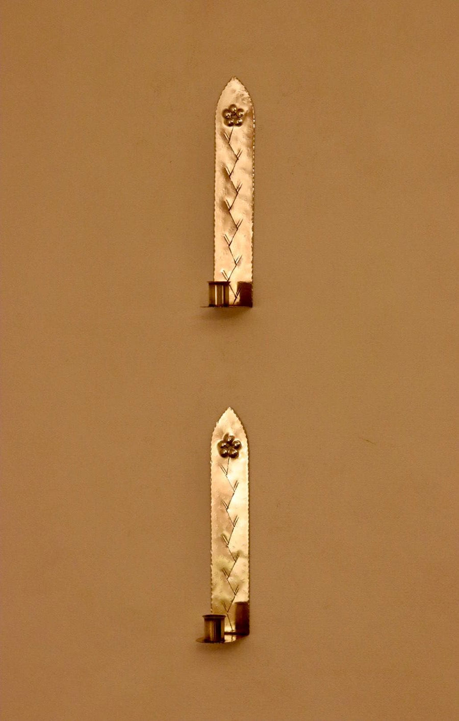 A Pair of Mid Century Swedish Brass Sconces